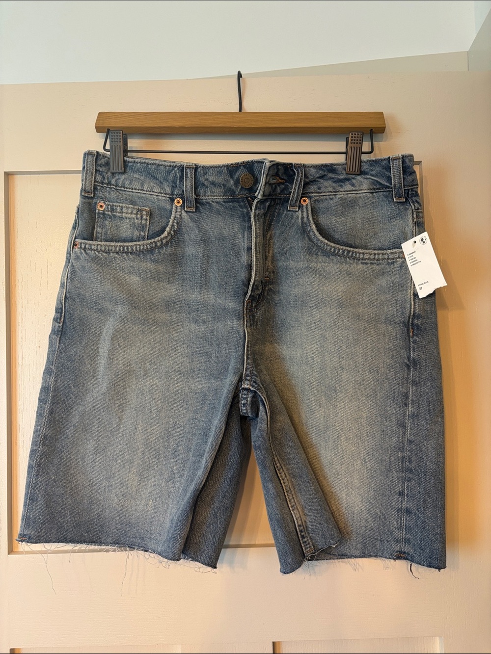 BDG Light Blue Distressed Denim Cutoff Shorts